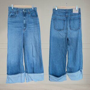 MOTHER Blue Wide-Leg Jeans